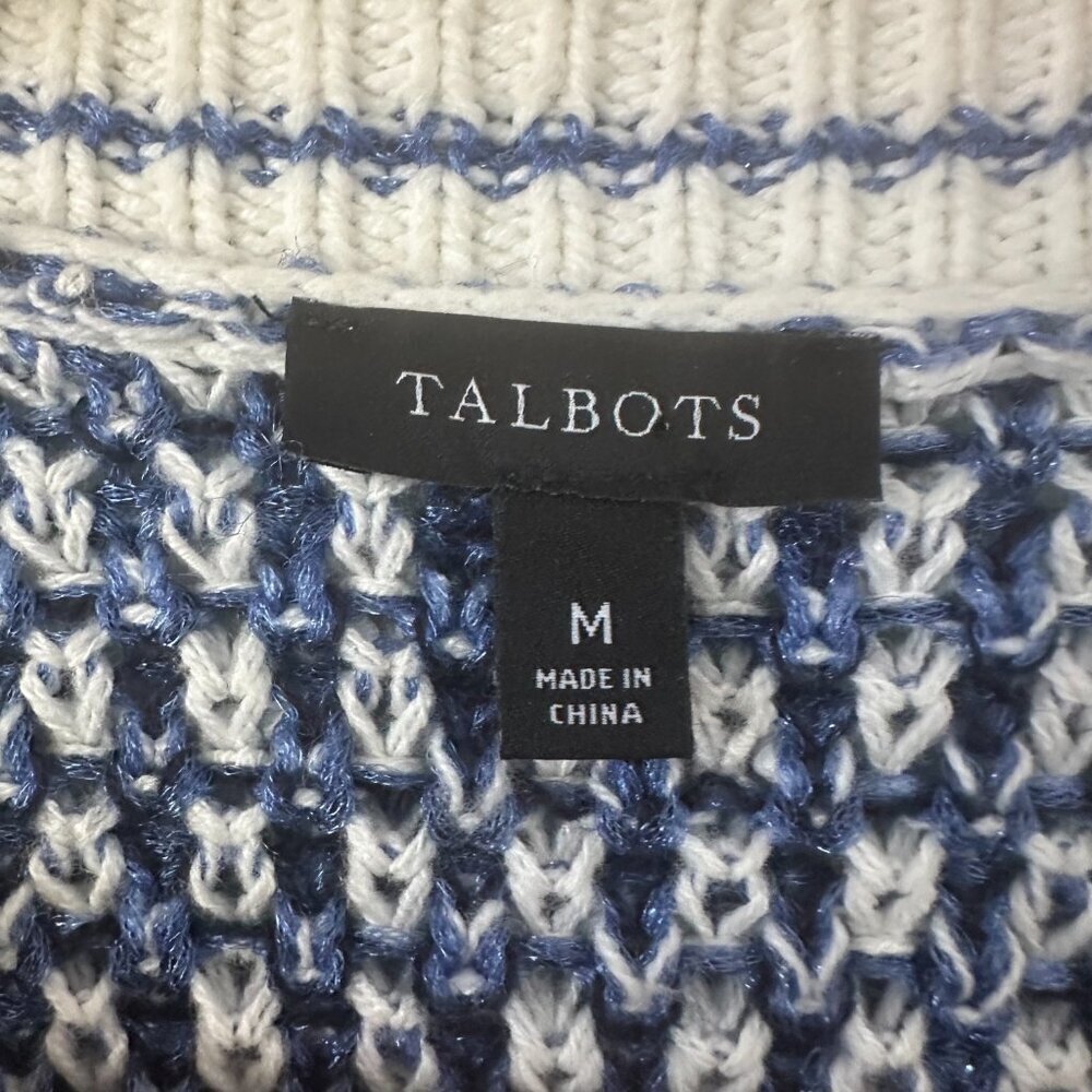 Talbots Mixed Texture Sweater Jacket, Biscayne Bl… - image 2